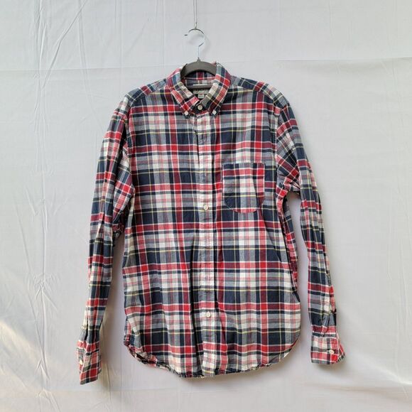 J. Crew Multicolor 100% Cotton Dress Shirt Button Down Long Sleeve Men's Size M - Picture 2 of 10